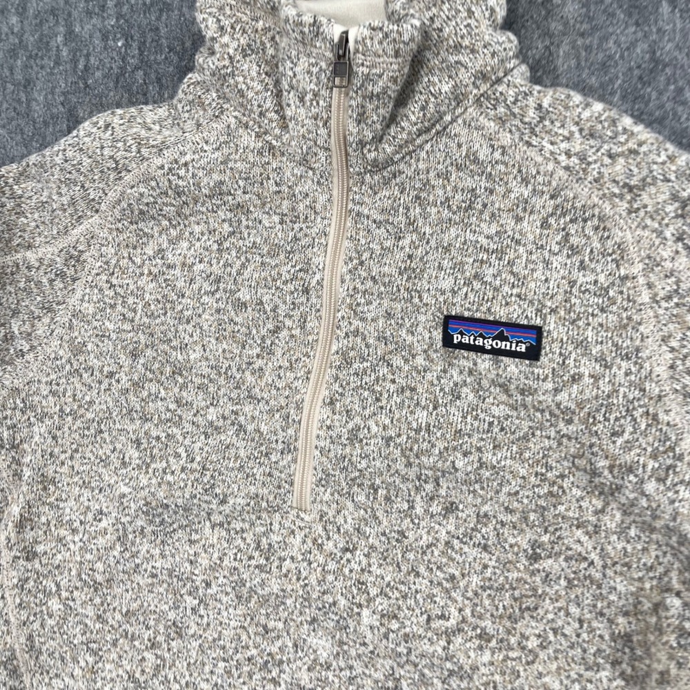 Patagonia Better Sweater Womens Medium 1/4 Zip Pullover Fleece Beige New - Picture 10 of 16